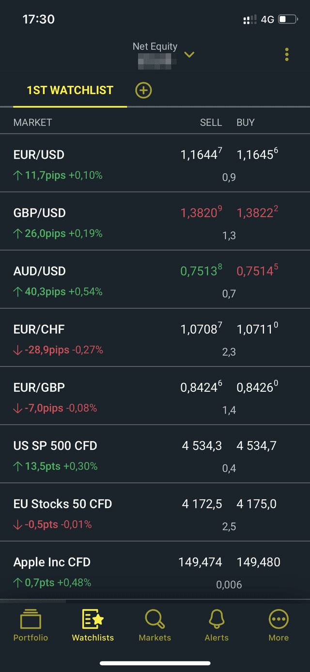 City Index mobile app screenshot 1