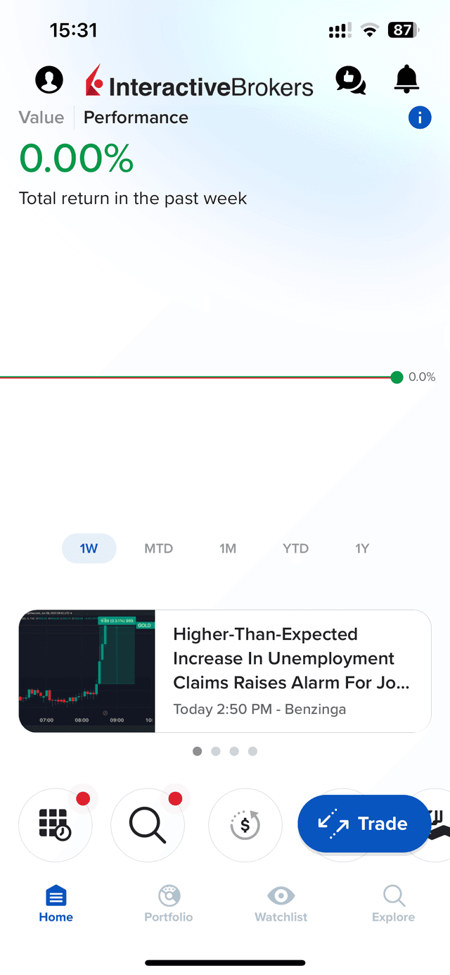 Interactive Brokers mobile app screenshot 1