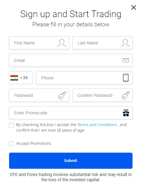 FP Markets account opening screenshot 1